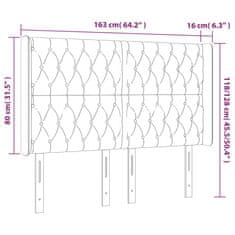 Vidaxl Čelo postele s LED modré 163x16x118/128 cm látka