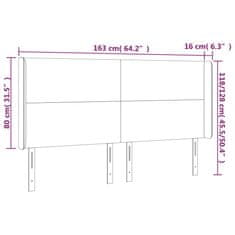 Vidaxl Čelo postele s LED čierne 163x16x118/128 cm látka