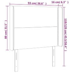 Vidaxl Čelo postele s LED tmavosivé 93x16x118/128 cm látka