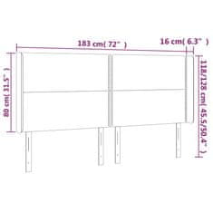 Vidaxl Čelo postele so záhybmi tmavomodrá 183x16x118/128 cm zamat