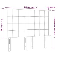 Vidaxl Čelo postele s LED tmavozelené 147x16x118/128 cm zamat