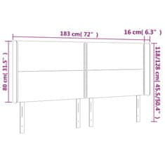 Vidaxl Čelo postele s LED tmavozelené 183x16x118/128 cm zamat