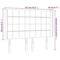 Vidaxl Čelo postele s LED ružové 147x16x118/128 cm zamat