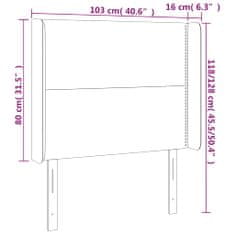 Vidaxl Čelo postele kapučínové 103x16x118/128 cm umelá koža