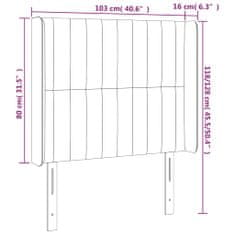 Vidaxl Čelo postele s LED modré 103x16x118/128 cm látka