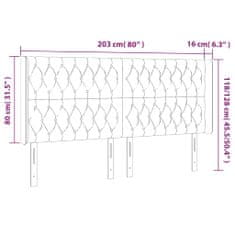 Vidaxl Čelo postele s LED modré 203x16x118/128 cm látka