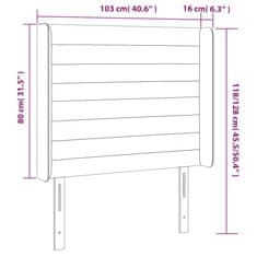 Vidaxl Čelo postele s LED tmavosivé 103x16x118/128 cm látka