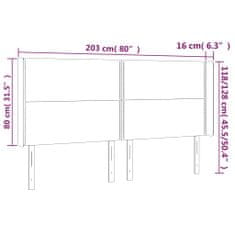 Vidaxl Čelo postele s LED čierne 203x16x118/128 cm látka