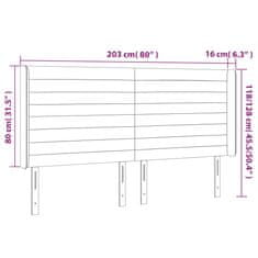 Vidaxl Čelo postele so záhybmi krémový 203x16x118/128 cm látka