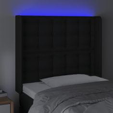 Vidaxl Čelo postele s LED čierne 93x16x118/128 cm umelá koža