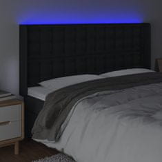 Vidaxl Čelo postele s LED čierne 163x16x118/128 cm umelá koža