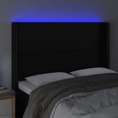 Vidaxl Čelo postele s LED čierne 147x16x118/128 cm umelá koža