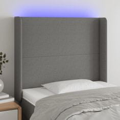 Vidaxl Čelo postele s LED čierne 103x16x118/128 cm látka