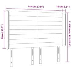 Vidaxl Čelo postele s LED sivohnedé 147x16x118/128 cm látka