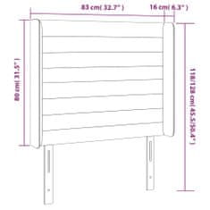 Vidaxl Čelo postele s LED krémové 83x16x118/128 cm látka