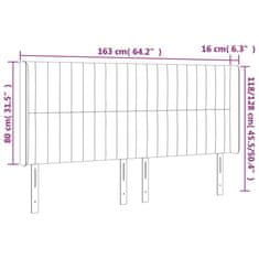 Vidaxl Čelo postele s LED tmavohendé 163x16x118/128 cm látka