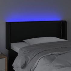 shumee Čelo postele s LED čierne 93x16x78/88 cm umelá koža