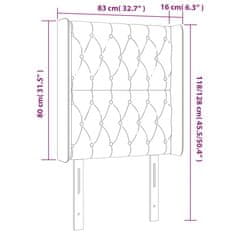 Vidaxl Čelo postele s LED čierne 83x16x118/128 cm zamat