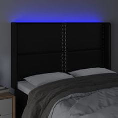 Vidaxl Čelo postele s LED čierne 147x16x118/128 cm umelá koža