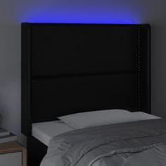 Vidaxl Čelo postele s LED čierne 83x16x118/128 cm umelá koža