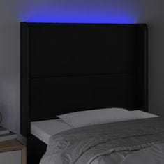 Vidaxl Čelo postele s LED čierne 93x16x118/128 cm umelá koža