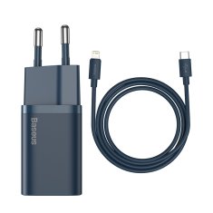 shumee Super Si 1C rýchla USB-C 20W PD nabíjačka + iPhone Lightning kábel 1m modrý