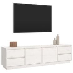 Vidaxl TV skrinka biela 176x37x47,5 cm masívna borovica