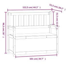 Vidaxl Lavička 112,5x51,5x96,5 cm masívne borovicové drevo