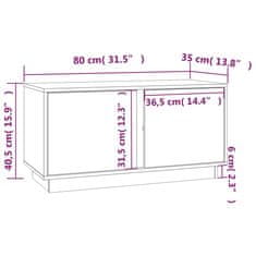 Vidaxl TV skrinka biela 80x35x40,5 cm masívna borovica