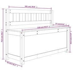 Vidaxl Lavička 110x41x76,5 cm masívne borovicové drevo