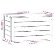 Vidaxl Úložný box medovo-hnedý 59,5x36,5x33 cm masívna borovica