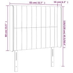 Vidaxl Čelo postele s LED čierne 83x16x118/128 cm látka