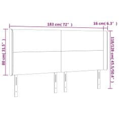 Vidaxl Čelo postele s LED sivohnedé 183x16x118/128 cm látka