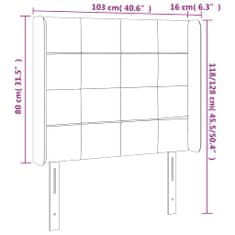 shumee Čelo postele s LED čierne 103x16x118/128 cm zamat