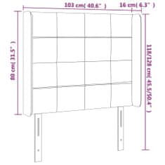 Vidaxl Čelo postele s LED bledosivé 103x16x118/128 cm látka