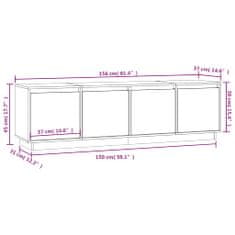 Vidaxl TV skrinka čierna 156x37x45 cm masívna borovica