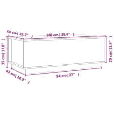 Vidaxl Konferenčný stolík sivý 100x50x35 cm borovicový masív