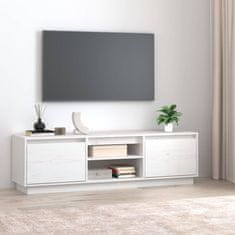 Vidaxl TV stolík biely 140x35x40 cm masívna borovica