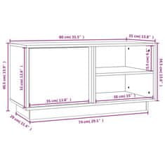 Vidaxl TV skrinka čierna 80x35x40,5 cm masívna borovica