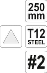 YATO Pilník zámočnícky trojhranný stredne hrubý 250 mm