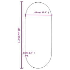 Vidaxl Nástenné zrkadlo čierne 45x100 cm oválne