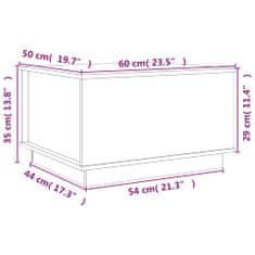 Vidaxl Konferenčný stolík sivý 60x50x35 cm borovicový masív