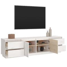 Vidaxl TV skrinka biela 176x37x47,5 cm masívna borovica