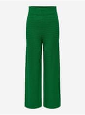 ONLY Zelené dámske rebrované široké nohavice ONLY Cata S