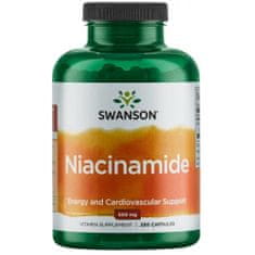 Swanson Nikotinamid Vitamín B3 (Niacinamide), 500 mg, 250 kapsúl
