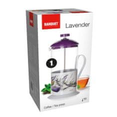 Banquet Kanvica na kávu LAVENDER 1 l, fialové veko, súprava 2 ks