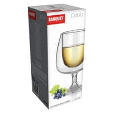 Banquet Poháre dvojstenná na nohe DOBLO 150 ml, súprava 4 ks