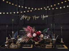 PartyDeco Servítky Happy New Year čierno-zlaté 33cm 20ks