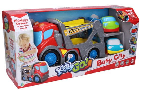 KIDDY Auto odťahovka s efektmi 31 cm 2 autá 9 cm