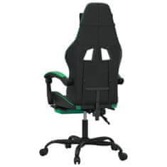 Petromila vidaXL Otočná herná stolička s podnožkou čierna a zelená umelá koža